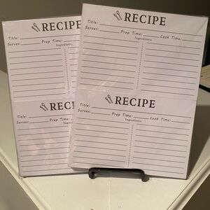 Recipe Card Set - White 2 sets per pack .